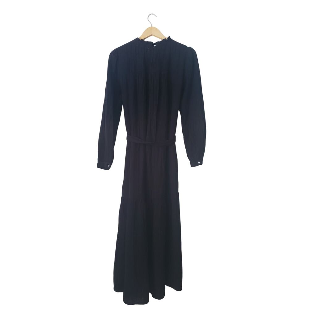 Xirena 100% Cotton Gauze Long Sleeve Maxi Dress Black Size Medium - Picture 4 of 8